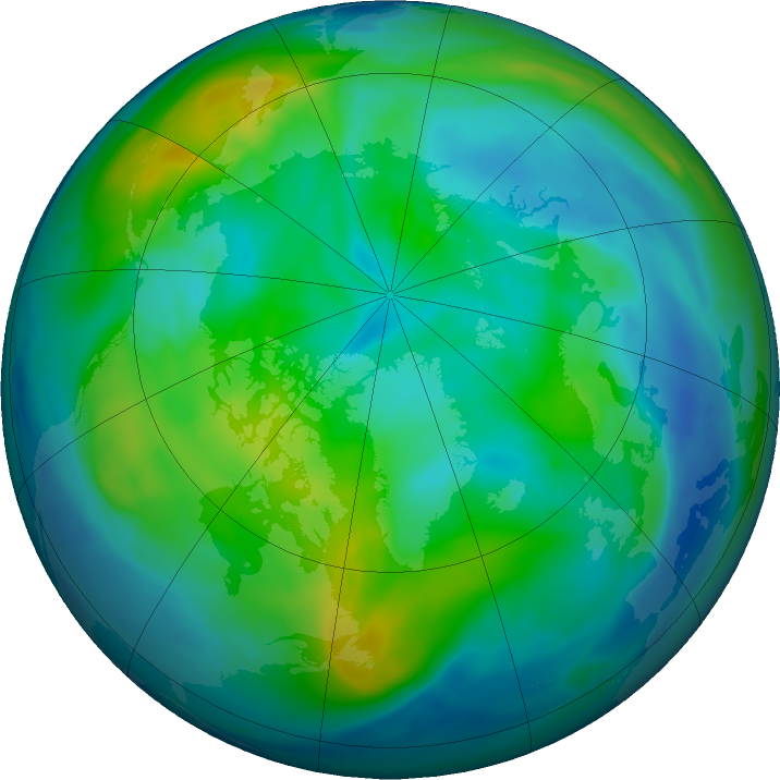 Arctic ozone map for 19 November 2020